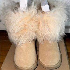 UGG Cream Faux Fur Boots